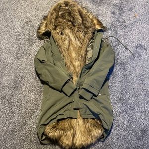 Urban Outfitters detachable fur winter coat